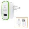 [벨킨] 가정용 분리형충전기 2.4A USB-1포트 라이트닝-8핀 애플용