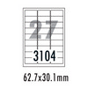 [폼텍] 바코드용라벨 LQ-3104(20매/27칸/62.7x30.1mm)