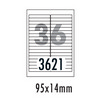 [폼텍] 화일인덱스용라벨 LQ-3621(20매/36칸/95x14mm)
