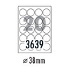 [폼텍] 분류표기용라벨 LQ-3639(20매/20칸/ 38ø)