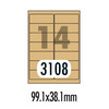 [폼텍] 크라프트라벨 LK-3108(10매/14칸/99.1x38.1mm)