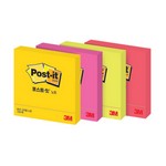 3M/포스트잇/형광노트/654/76*76mm/100매/코랄핑크