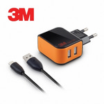 [3M] 가정용 분리형충전기 Micro-5핀 USB-2포트 (2A)