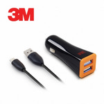 [3M] 차량용 분리형충전기 Micro-5핀 USB-2포트 (3.1A)