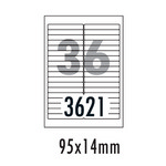 [폼텍] 화일인덱스용라벨 LS-3621(100매/36칸/95x14mm)