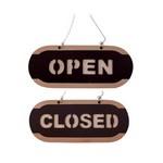 아트사인/프레이트/6701/280*115*10T/걸이용/양면/우드/Open&Closed(대)